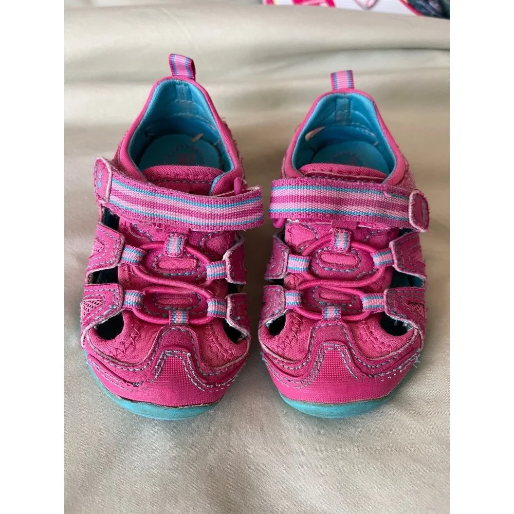 Surprise Toddler Girls Pink / Green Tennie Style Sandals